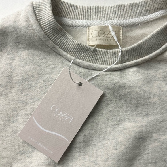 Kids grey fleece crewneck sweater - Picture 2 of 4